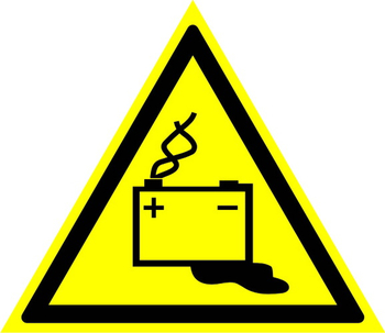 W20 осторожно! аккумуляторные батареи (пленка, сторона 200 мм) - Знаки безопасности - Предупреждающие знаки - ohrana.inoy.org